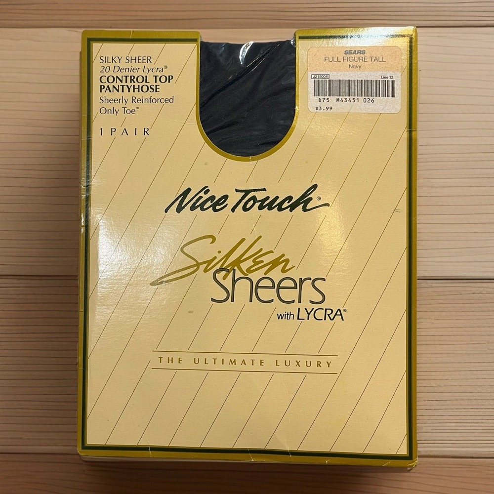 Nice Touch Silken Sheers Full Figure Tall Navy 20 Denier w/ Lycra Pantyhose